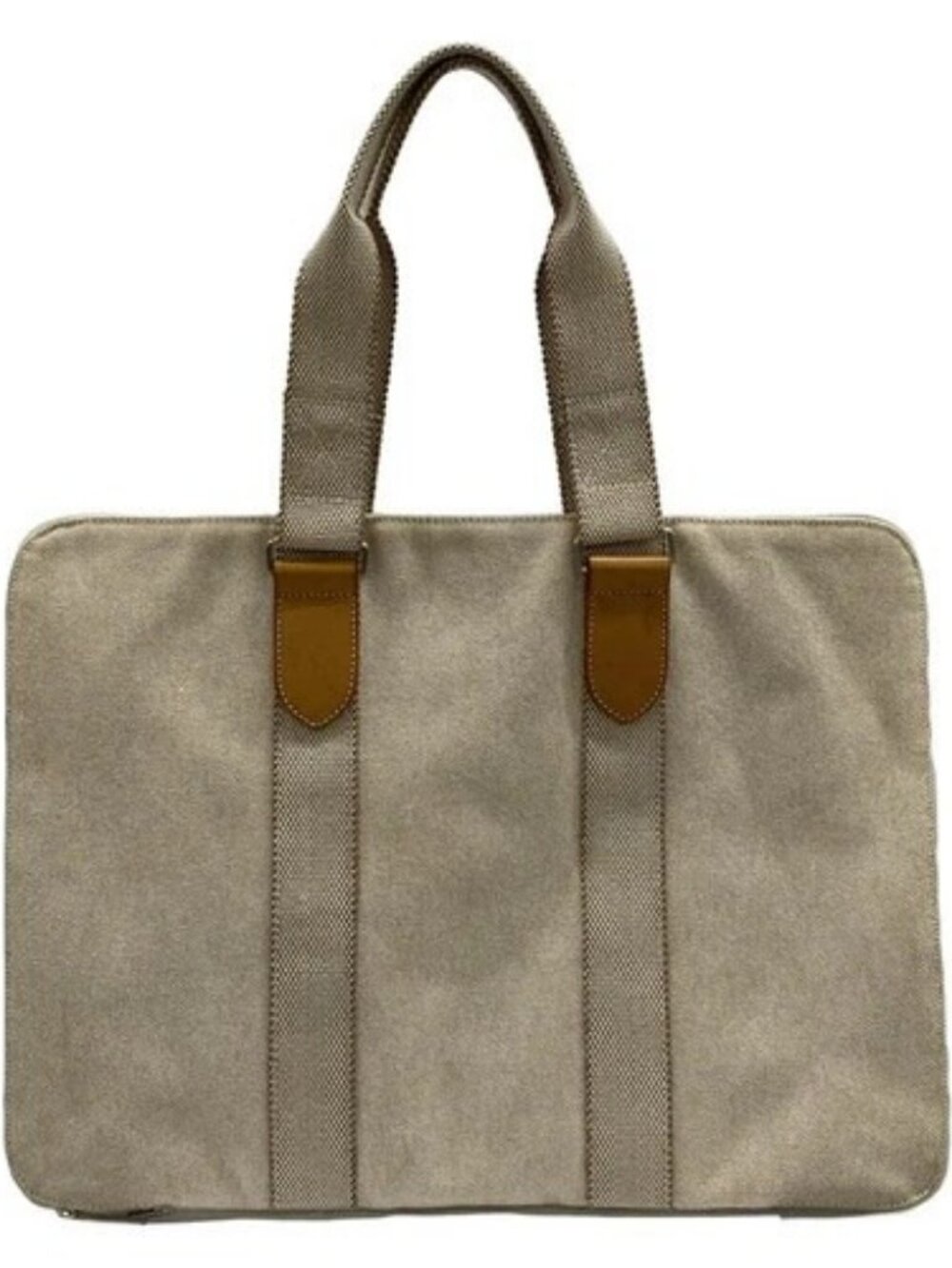 HERMES Cream Toile H Tote Bag